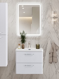 BelBagno Тумба с раковиной Due 50 подвесная Bianco Lucido ручки Хром полированный – фотография-14