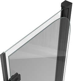 Teymi Шторка на ванну Anni 100x140 профиль черный матовый стекло прозрачное – фотография-3