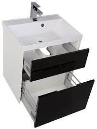 Aquanet Тумба с раковиной "Латина 60" черная 2 ящика (179937) – фотография-5