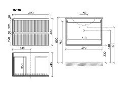 Sancos Тумба с раковиной Snob T 70 doha soft раковина Element CN7007 71 – фотография-7