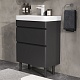 Equil Тумба с раковиной Eltoro 70 2 ящика напольная черный софт – картинка-14