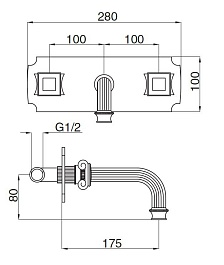 Cezares Смеситель встраиваемый OLIMP-BLS2-01-M для раковины – фотография-2