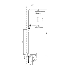 Frap Душевая стойка H76 F2476-9 оружейная сталь – фотография-3