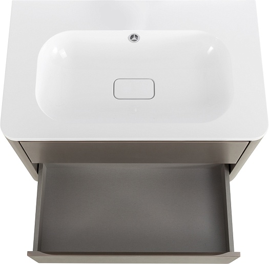 Cezares Тумба с раковиной без отверстия под смеситель Relax 80 подвесная сатин – фотография-6