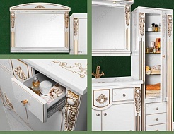 Водолей Мебель для ванной "Версаль 95" белая/золото – фотография-3
