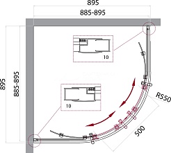 BelBagno Душевой уголок Uno 90/90 UNO-195-R-2-90-C-Cr стекло прозрачное – фотография-7