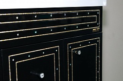 Misty Тумба с раковиной Bella 75 черная с кристаллами – фотография-7