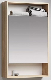 Aqwella Зеркало-шкаф для ванной Сити 50 дуб балтийский – фотография-1