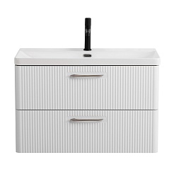 BelBagno Тумба под раковину Due 80 подвесная Белый металлик – фотография-2