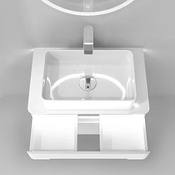 Jorno Тумба под раковину Shine 75 подвесная белая Shi.01.75/P/W – фотография-2