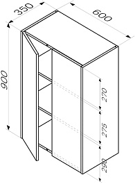 Am.Pm Навесной шкаф Func 60x90 темное дерево – фотография-6