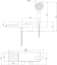 Lemark Смеситель для ванны Unibox LM6914CW белый/хром – фотография-4