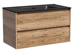 Sancos Тумба с раковиной Libra 90 дуб галифакс натуральный раковина Element 91 CN7002MB – фотография-1