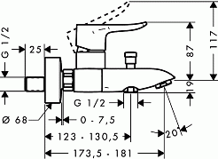 Hansgrohe Смеситель Metris 31480000 для ванны с душем – фотография-2