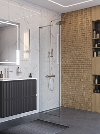 BelBagno Душевая перегородка Uno UNO-L-1-TB-70-C-Cr 70x200 профиль хром стекло прозрачное – фотография-2