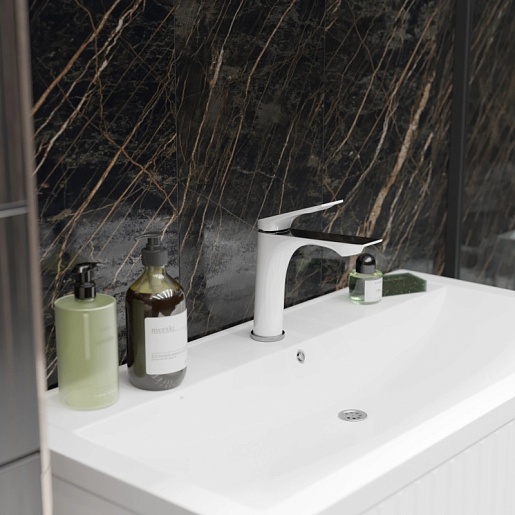 Mixline Смеситель для раковины 30k ML41-04 "Swan White" белый/хром – картинка-3