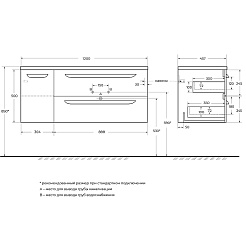 Cezares Тумба с раковиной Eco Cer-N 120-1 R bianco lucido CZR-8095-120-R ручки серые – фотография-4