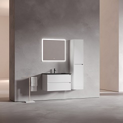 Sancos Тумба с раковиной Libra 80 белый глянец раковина Element 81 CN7005MB – фотография-7