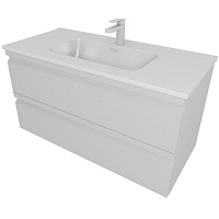 Aquatek Тумба с раковиной Вега 100 подвесная серый туман