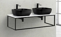 BelBagno Консоль с раковиной Etna-Kraft 120 чёрная матовая столешница EK-120-2-BL – фотография-1