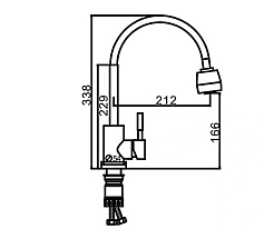 Frap Смеситель для кухни F44899-1 сатин – фотография-2