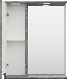 Misty Зеркальный шкаф Атлантик 60 L серый камень – фотография-3