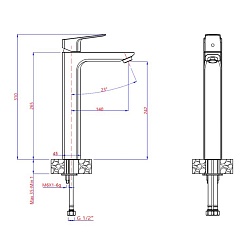Paini Смеситель для раковины Viva Style P4YO205LL высокий, черный – фотография-3