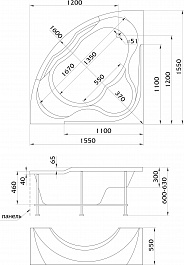 Aima Акриловая ванна Grand Luxe 155x155 – фотография-10