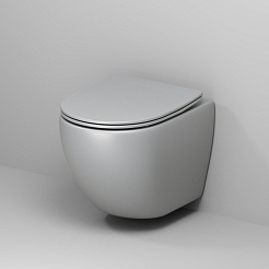 Grossman Унитаз подвесной Color GR-4455GLMS светло-серый матовый – фотография-5