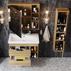 Onika Мебель для ванной Легран 80 Como подвесная дуб галифакс – фотография-5
