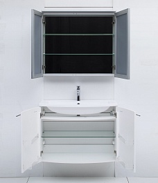 De Aqua Мебель для ванной Токката 90, зеркало-шкаф Алюминиум – фотография-13