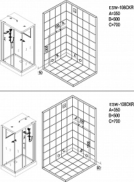 Esbano Душевая кабина 100x80 ESW-108 СKR – фотография-3