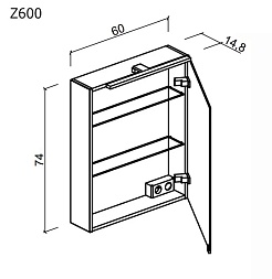 Sancos Зеркало-шкаф Hilton 60 Z600 – фотография-7