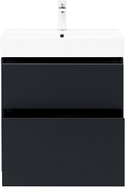 Aquanet Тумба под раковину Бруклин 60 подвесная черная матовая – фотография-8
