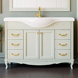 ValenHouse Тумба с раковиной Эллина 120 слоновая кость, фурнитура золото