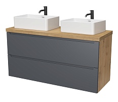 Зов Тумба под раковину Дион 120 подвесная под столешницу матовый графит/дуб