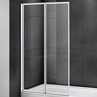 Cezares Шторка на ванну Relax RELAX-V-2-80/140-C-Bi 80 профиль белый стекло прозрачное