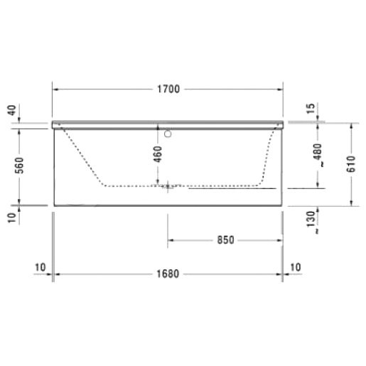 Duravit Акриловая ванна "P3 Comforts 700373000000000" L 170х70 – картинка-3