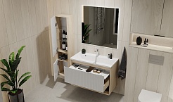 Jorno Шкаф пенал Tossony 25/140 Сонома светлая/Белый Toss.04.140/P/SS-W/JR – фотография-4