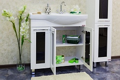 Sanflor Мебель для ванной Валлетта 80 L черное стекло – фотография-3