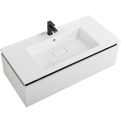 Cezares Тумба с раковиной Slider 100 с 2 ящиками белая – фотография-24