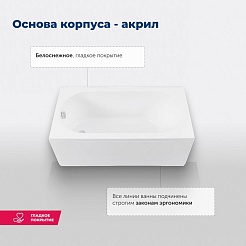 Aquanet Акриловая ванна Nexus 150x75 с каркасом – фотография-19