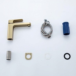 Frap Смеситель для раковины H89 F1089-3 золотой сатин – фотография-4