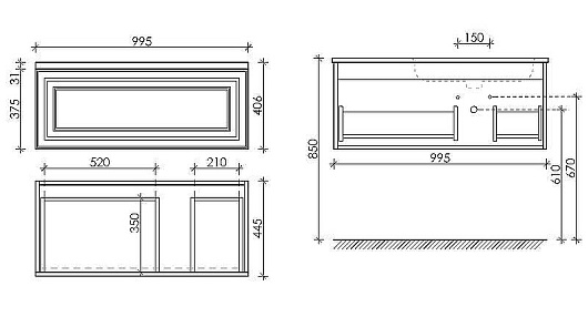 Sancos Тумба с раковиной Very 100 R bianco раковина Grace 101 R CN7015 – фотография-8