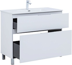 Aquanet Мебель для ванной Алвита New 100 Flat белая матовая – фотография-11