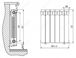 Радиатор Monolit 500 10 секций 1/2' – фотография-3