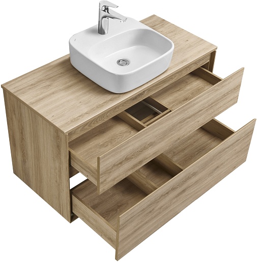 Акватон Тумба с раковиной Либерти 100 Одри Soft дуб эльвезия – фотография-4