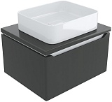 Mixline Тумба под раковину Виктория 60 подвесная графит софт