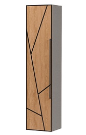 Equil Шкаф пенал Ferro 36 L подвесной лен антрацит/дуб мадера – фотография-1