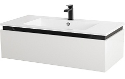 Cezares Тумба с раковиной Slider 100 с 2 ящиками белая – фотография-21